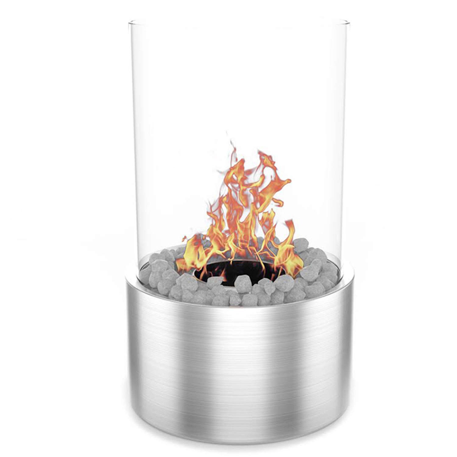 Regal Flame Eden Ventless Tabletop Portable Bio Ethanol Fireplace in Stainless Steel