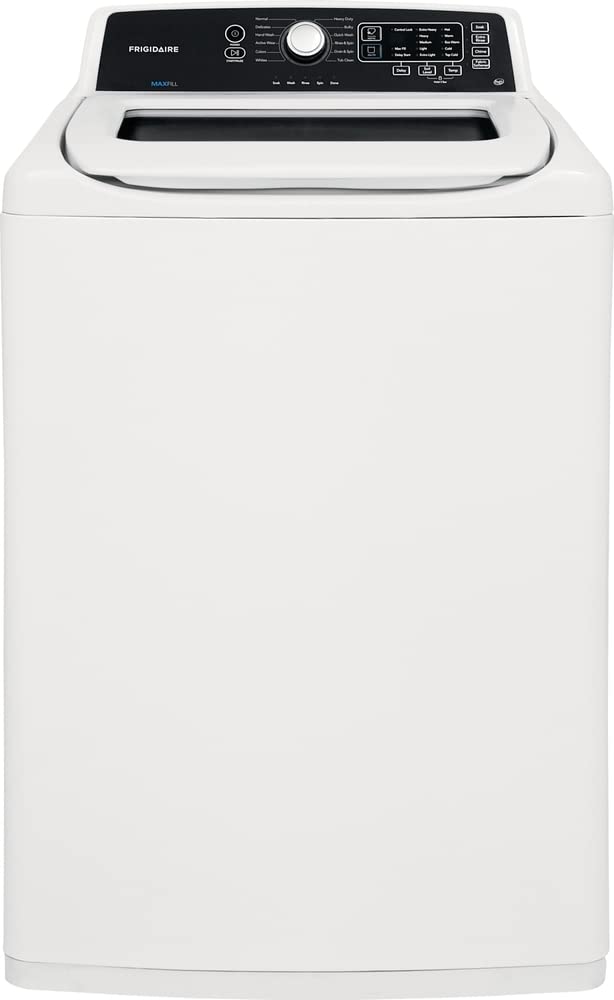 Frigidaire FFTW4120SW 4.1 cu. ft. High Efficiency Top Load Washer, 12 wash cycles, Quick Wash, Delicate, Hand Wash, Active Wear, Heavy Duty, Stainless Steel Drum, in White