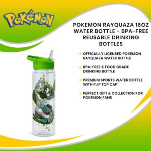 Pokemon Rayquaza 16oz Water Bottle - BPA-Free Reusable Drinking Bottles