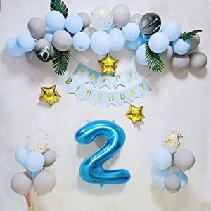 2 Number Balloon Blue Big Number Balloons 40 Inch kit for Happy Birthday Party Decorations Foil Mylar Helium Baby Shower