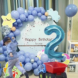 2 Number Balloon Blue Big Number Balloons 40 Inch kit for Happy Birthday Party Decorations Foil Mylar Helium Baby Shower