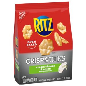 RITZ Crisp and Thins Cream Cheese and Onion Chips, 7.1 oz