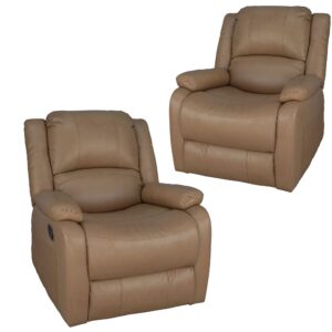 recpro set of 2 charles collection | 30" swivel glider rv recliner | rv living room (slideout) chair | rv furniture | glider chair | toffee