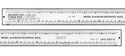 12 Inch Stainless Steel Model Railroader's Ruler (for HO, O, N, S, Scale)