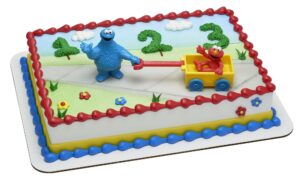 decoset® sesame street cake toppers, 3-piece birthday topper with elmo and cookie monster