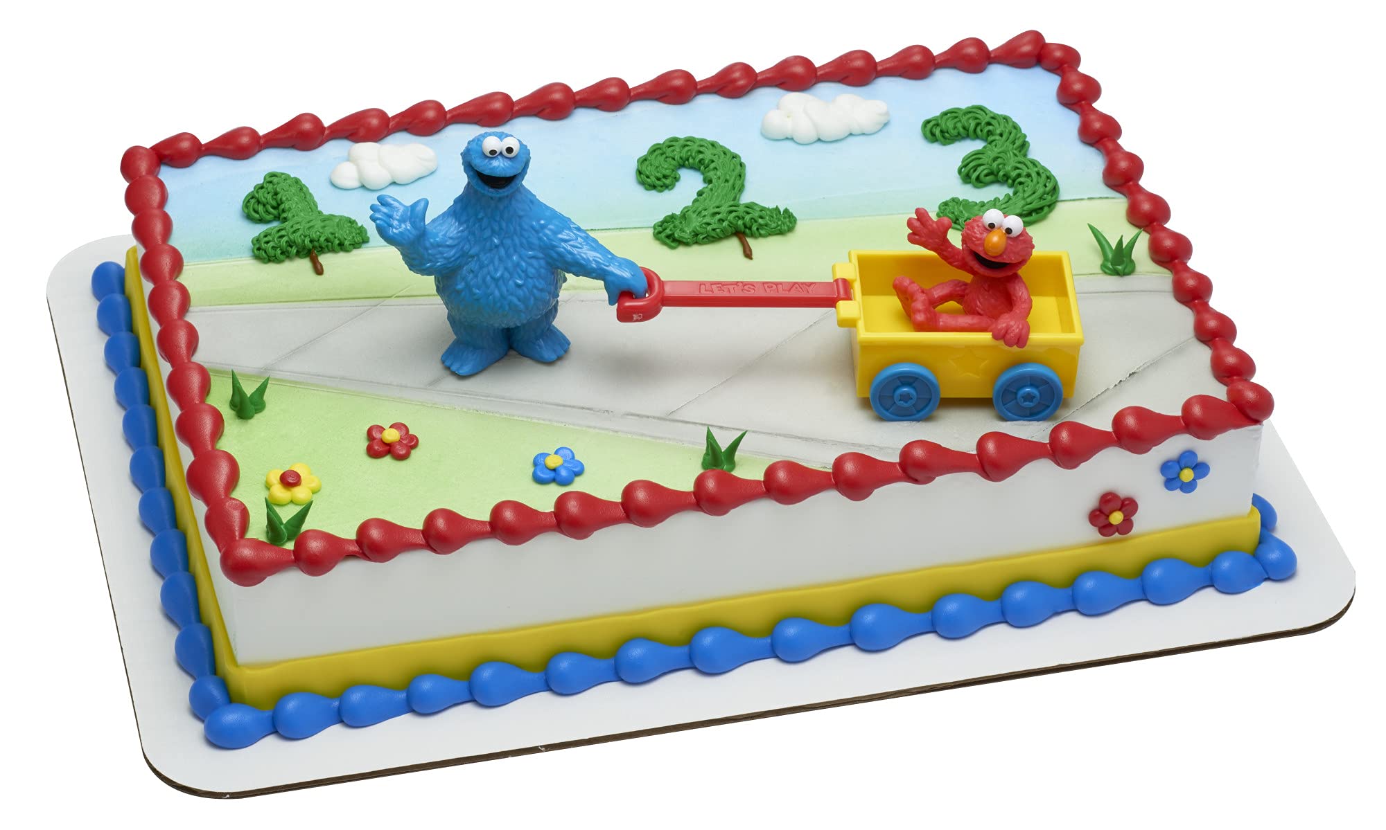 DecoSet® Sesame Street Cake Toppers, 3-Piece Birthday Topper with Elmo and Cookie Monster