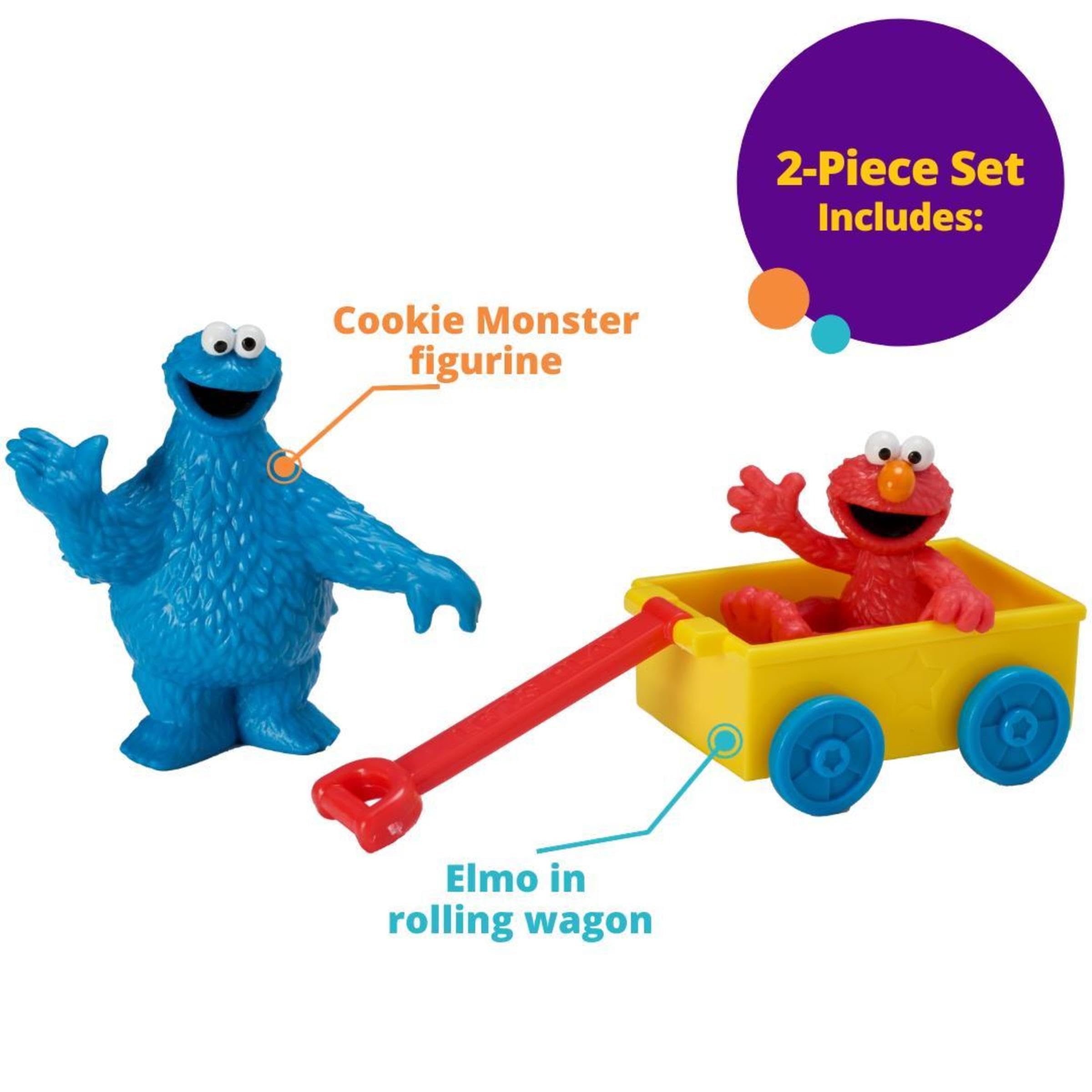 DecoSet® Sesame Street Cake Toppers, 3-Piece Birthday Topper with Elmo and Cookie Monster