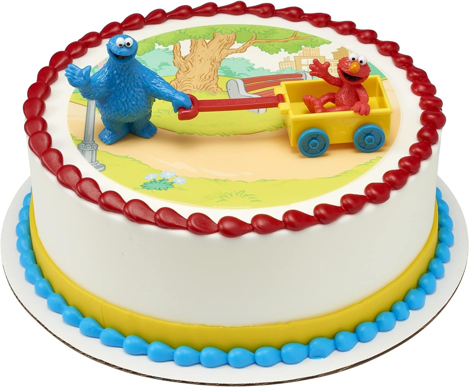 DecoSet® Sesame Street Cake Toppers, 3-Piece Birthday Topper with Elmo and Cookie Monster