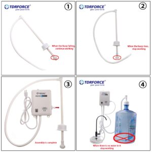 TDRFORCE Bottled Water System with singel water inlet Bottled Water Dispenser one Tube for Refrigerator Ice-Maker Coffee Brewer 3.8L