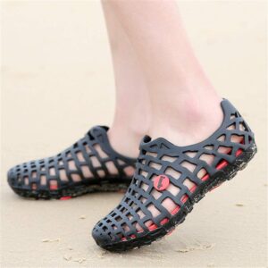 LEADER SHOW ® Women's Fashion Mesh Hollow Soft Water Shoes Breathable Sandals (7, Black)