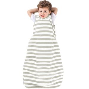 ecolino organic cotton baby sleep sack - 2-way zipper baby wearable blanket - toddler sleeping bag sack - 18-36 months - silver