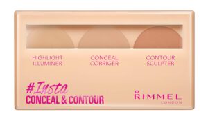 rimmel insta flawless insta conceal and contour palette, light, 0.25 ounce