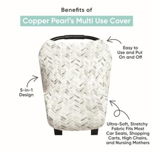 Baby Car Seat Cover Canopy and Nursing Cover Multi-Use Stretchy 5 in 1 Gift "Canyon" by Copper Pearl