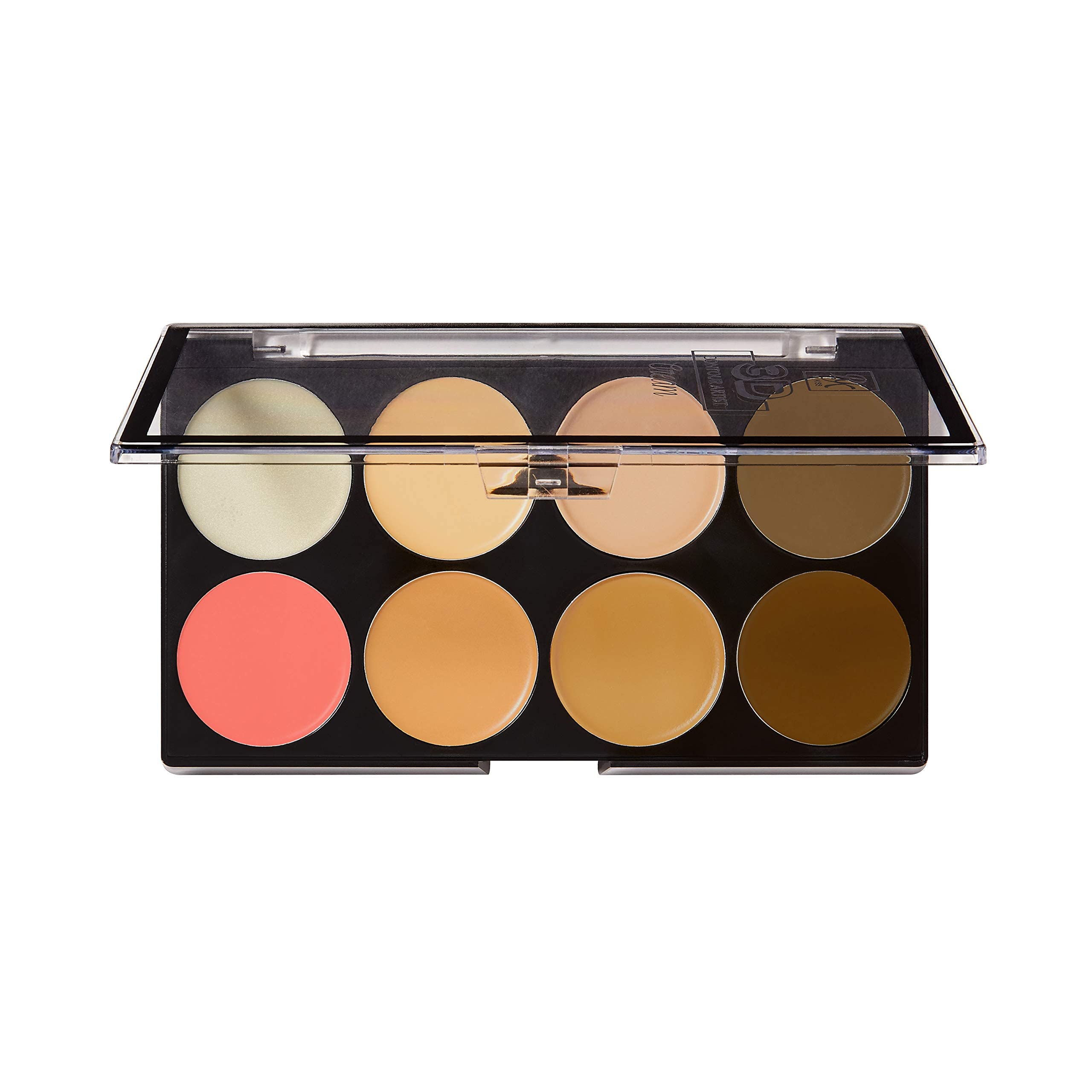 Ruby Kisses Flawless Finish with 3D Contour Cream Makeup Palette – Lightweight, Multi-Palette, Contouring Foundation, Creamy, Sculpt &Highlighting, Define Cheekbones (Light)