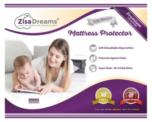 sleep factory - mattress & sofa bed sleeper protector | waterproof, premium 100% jersey cotton top, cot size (30x80), 6” depth, white