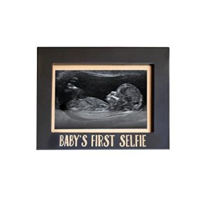 pearhead baby's first selfie sonogram picture frame, gender-neutral baby keepsake photo frame, baby nursery décor