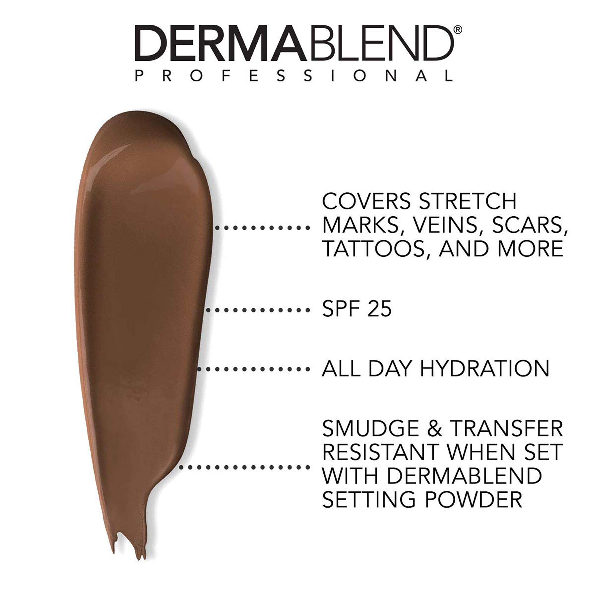 Dermablend Leg and Body Makeup Foundation with SPF 25, 85N Deep Natural, 3.4 Fl. Oz.