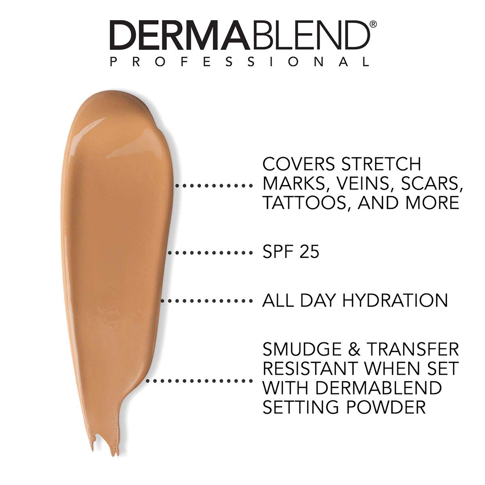 Dermablend Leg and Body Makeup Foundation with SPF 25, 40N Medium Natural, 3.4 Fl. Oz.