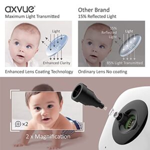 AXVUE Video Baby Monitor, Comfortable Slim Design Handheld Enclosure, 4.3" Screen Monitor & 2 Camera, Range up to 1000ft, 12 Hour Battery Life, 2-Way Talk, Night Vision, Temperature Monitor, No WiFi.