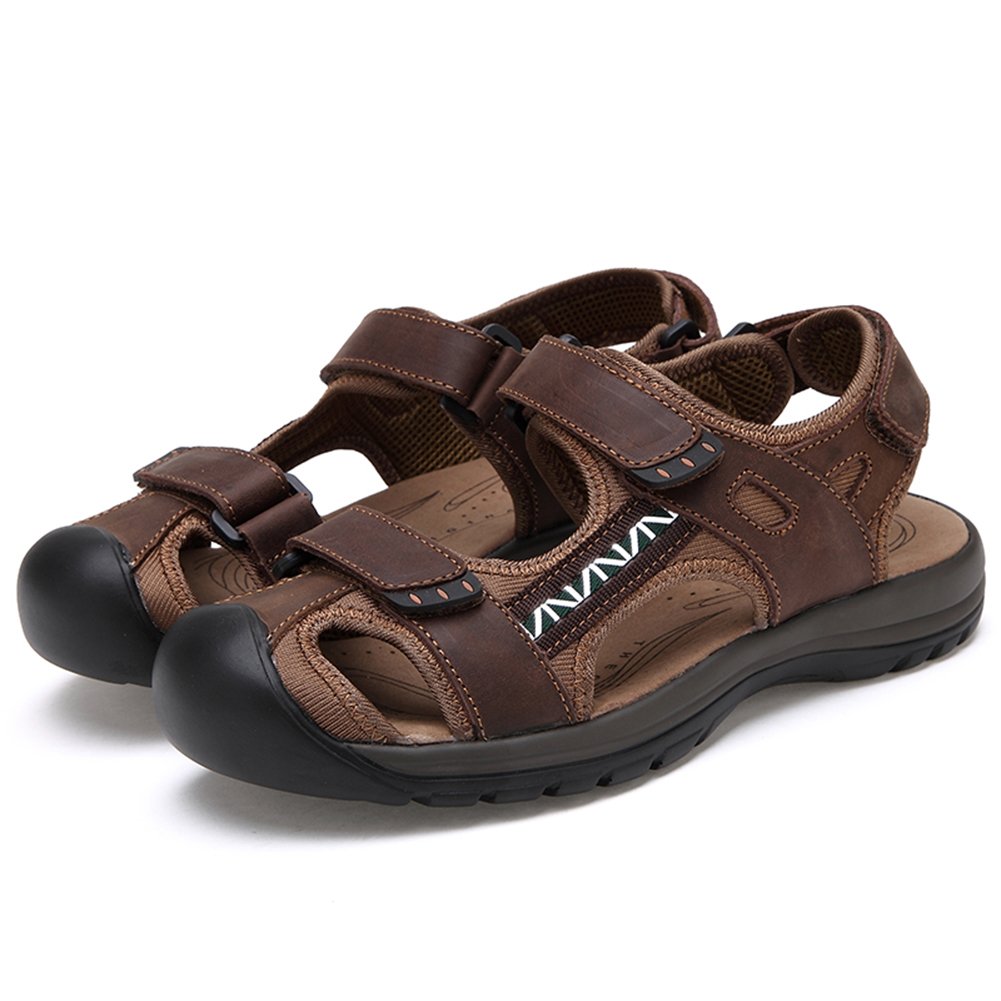 Agowoo Womens Athletic Beach Hiking Closed Toe Sandals Brown 40 8.5 D(M)