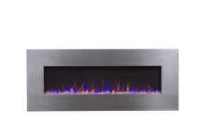 touchstone 80024 50" stainless, electric fireplace with bluetooth speaker – audioflare
