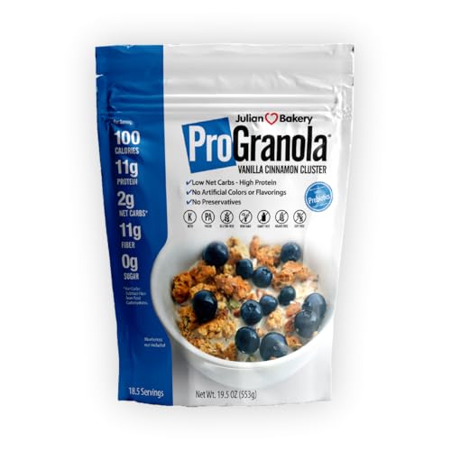 Julian Bakery® ProGranola® Cereal | Vanilla Cinnamon | 12g Protein | Paleo | 2 Net Carbs | Gluten-Free | Grain-Free | 15 Servings