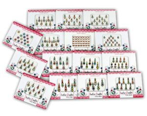 india crafts ™ 12 packs- 100 multicolored long bindis forehead tika face jewels