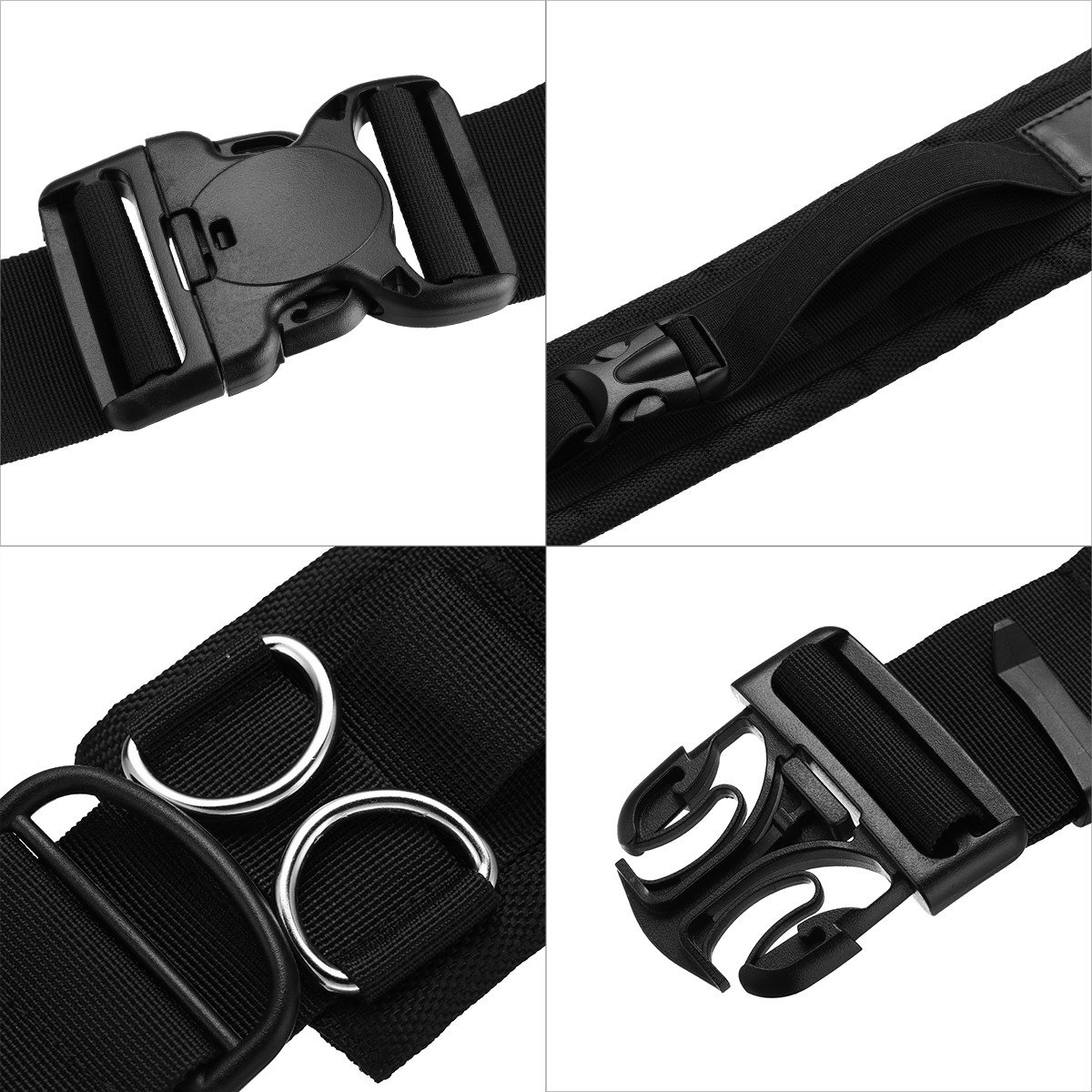 Powerextra Multifunction Outdoor Photography Adjustable Waist Strap Belt with D-rings for Hanging Tripod Lightweight Camera Bag Lens Pouch Flash Bag