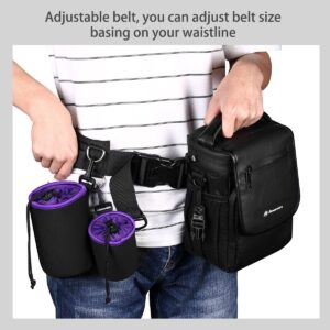 Powerextra Multifunction Outdoor Photography Adjustable Waist Strap Belt with D-rings for Hanging Tripod Lightweight Camera Bag Lens Pouch Flash Bag