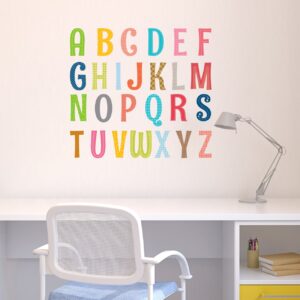 DECOWALL DS-1701A Uppercase Alphabet ABC Letter Kids Wall Stickers Wall Decals Peel and Stick Removable Wall Stickers for Kids Nursery Bedroom Living Room décor