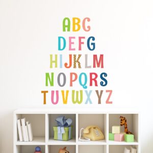 DECOWALL DS-1701A Uppercase Alphabet ABC Letter Kids Wall Stickers Wall Decals Peel and Stick Removable Wall Stickers for Kids Nursery Bedroom Living Room décor