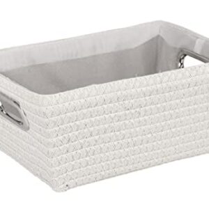 WENKO Storage Chromo White-Bathroom Basket, 28 x 19.5 x 12 cm