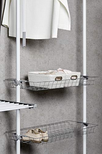 WENKO Storage Chromo White-Bathroom Basket, 28 x 19.5 x 12 cm