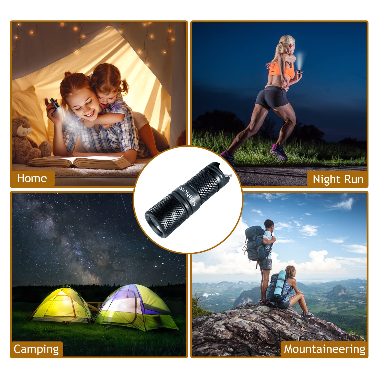 SdeNow Mini Flashlight Keychain with Micro USB Rechargeable Tiny Flashlight Brightness can Achieve up to 200 lumens for EDC Torch