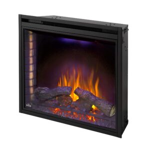 napoleon ascent 33 - nefb33h - built-in electric fireplace, 33-in, realistic logs & flames, self trimming, remote included