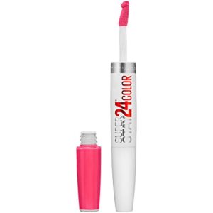 maybelline super stay 24, 2-step liquid lipstick makeup, long lasting highly pigmented color with moisturizing balm, pink goes on, neon pink, 1 count