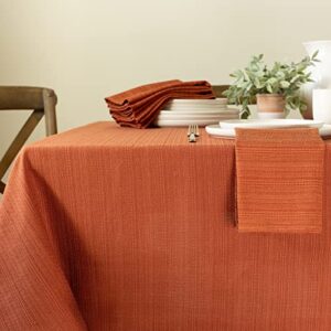 Benson Mills Textured Fabric Table Cloth, Fall, Harvest, and Thanksgiving Tablecloth (60" x 84" Rectangular, Bison/Rust/Burnt Orange)