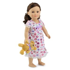 Emily Rose 18-inch Doll Clothes Pajamas PJs Sleep Set, with Teddy Bear - 7 PC Value Bundle | Compatible with 18" inch American Girl Dolls