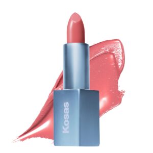 kosas weightless lip color nourishing satin lipstick - high impact lip color with clean formula - comfy feel & soft finish - rosewater