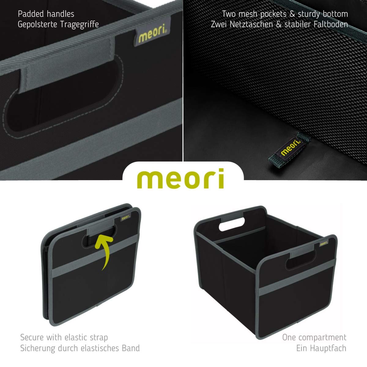 meori Rectangular Storage Baskets Collapsible Bins for Shelves, Sturdy Fabric Cube Storage Boxes with 2 Handles for Closet Nursery Cabinet Living Room