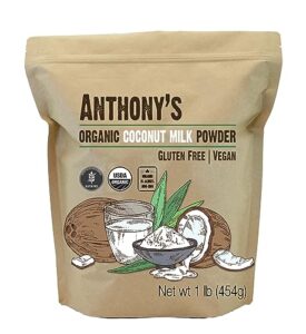 anthony's organic coconut milk powder, 1 lb, gluten free, vegan & dairy free, creamer alternative, keto friendly