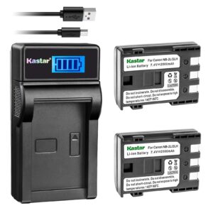 kastar battery (x2) & lcd slim usb charger for canon nb-2l nb-2lh nb-2l12 nb-2l14 nb-2l24 bp-2l5 bp-2lh and canon eos digital rebel xt xti cameras