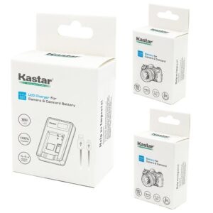 Kastar Battery (X2) & LCD Slim USB Charger for Canon NB-2L NB-2LH NB-2L12 NB-2L14 NB-2L24 BP-2L5 BP-2LH and Canon EOS Digital Rebel XT Xti Cameras