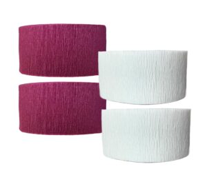 maroon and white crepe paper streamers, made in usa