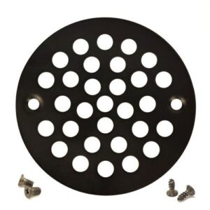 4'' round shower strainer grate drain replacement cover oil rubbed bronze + tapping & machine screws…