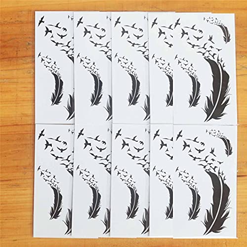 COKOHAPPY 10 Sheets Tiny Temporary Tattoo Feather Bird for Men Women