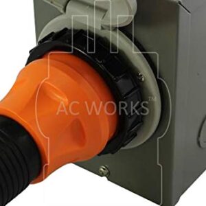 AC WORKS Generator to Transfer Switch 50Amp Inlet Box Adapter (L14-30 30Amp 4-Prong to CS6364 Compact)