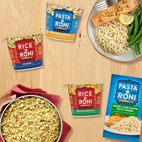 PASTA RONI Quaker Rice a Roni Cups Individual Cup, 3-Flavor Variety Pack, 2.25 Oz (Pack of 12)