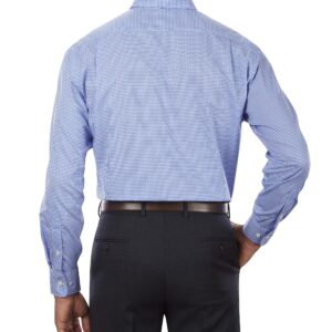 Tommy Hilfiger Men's Dress Shirt Regular Fit Non Iron Gingham, English Blue, 16.5" Neck 34"-35" Sleeve