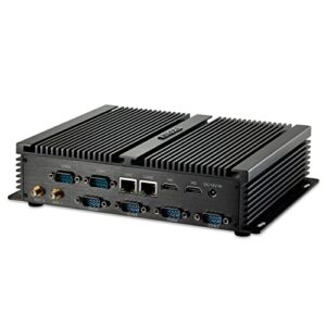 kingdel fanless industrial pc, w-11 pro mini computer with intel i7 cpu, 8gb ram, 512gb ssd, 2xnics, 2xhd ports, 4xusb 3.0, 6xcom rs232